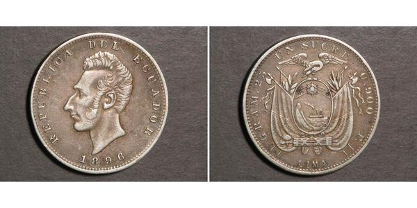 1 Sucre Ecuador 銀 安东尼奥·何塞·苏克雷