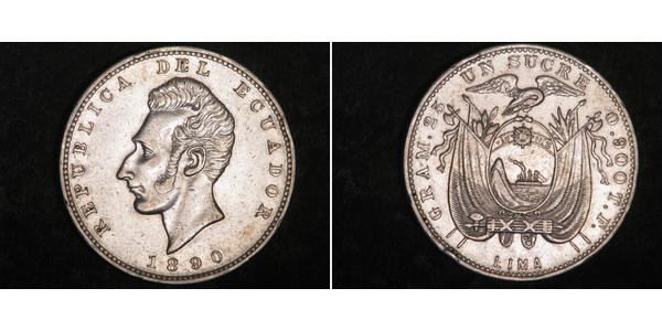 1 Sucre Ecuador 銀 安东尼奥·何塞·苏克雷
