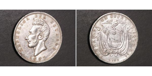 1 Sucre Ecuador 銀 安东尼奥·何塞·苏克雷