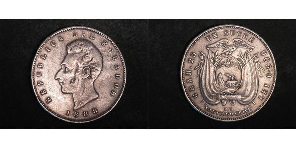 1 Sucre Ecuador 銀 安东尼奥·何塞·苏克雷