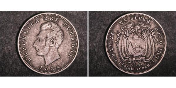 1 Sucre Ecuador 銀 安东尼奥·何塞·苏克雷