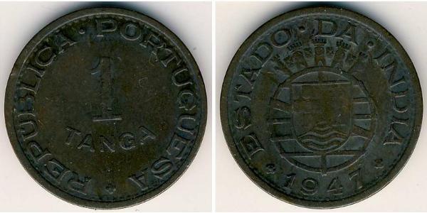 1 Tanga Portuguese India (1510-1961) Bronze 