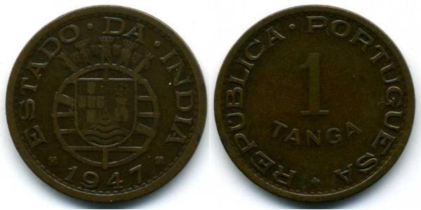 1 Tanga India portoghese (1510-1961) Bronzo 