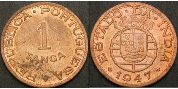 1 Tanga India portoghese (1510-1961) Bronzo 