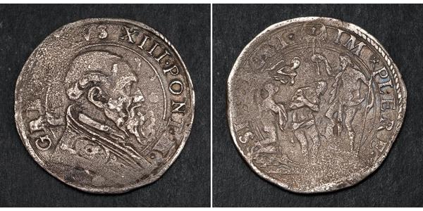 1 Teston / 30 Байокко Папська держава (752-1870) Срібло 
