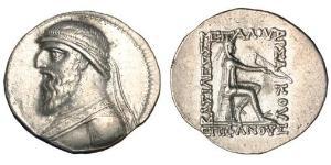 1 Tetradrachm Parthes (247 BC – 224 AD) Argent Mithridate II de Parthie (121-91 BC)