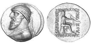 1 Tetradrachm Parthes (247 BC – 224 AD) Argent Mithridate II de Parthie (121-91 BC)