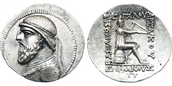 1 Tetradrachm Parthes (247 BC – 224 AD) Argent Mithridate II de Parthie (121-91 BC)