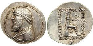 1 Tetradrachm Parthian Empire (247 BC – 224 AD) Silver Mithridates II of Parthia (121-91 BC)