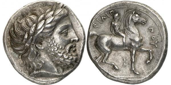 1 Tetradrachm Ancient Greece (1100BC-330) 銀 Philip II of Macedon (382 BC - 336 BC)