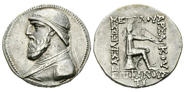 1 Tetradrachm 安息帝國 (247 BC - 224 AD) 銀 Mithridates II of Parthia (121-91 BC)