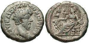 1 Tetradracma Imperio romano (27BC-395) Plata Marco Aurelio (121-180)