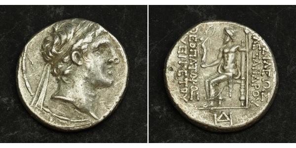 1 Tetradracma Imperio seléucida (312BC-63 BC) Plata Alexander I Balas (150-145 BC)