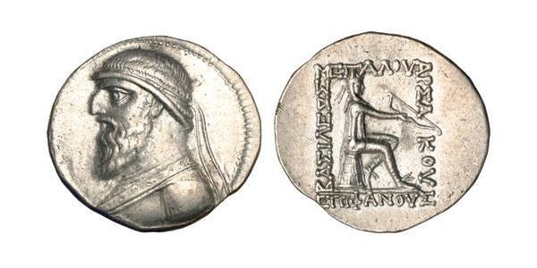 1 Tetradramma Impero partico (247 BC – 224 AD) Argento Mitridate II di Partia (121-91 BC)