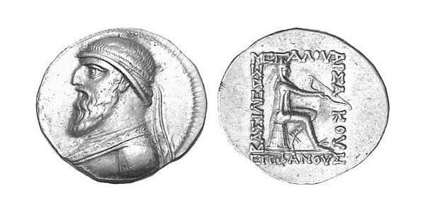 1 Tetradramma Impero partico (247 BC – 224 AD) Argento Mitridate II di Partia (121-91 BC)