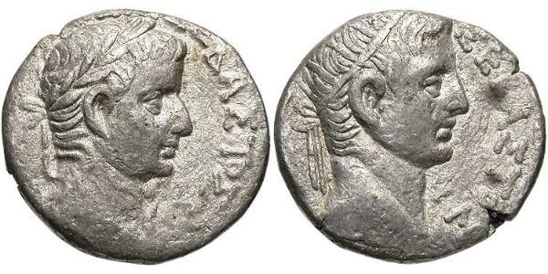 1 Tetradramma Impero romano (27BC-395) Argento Tiberio Claudio Nerone (42 BC-37)