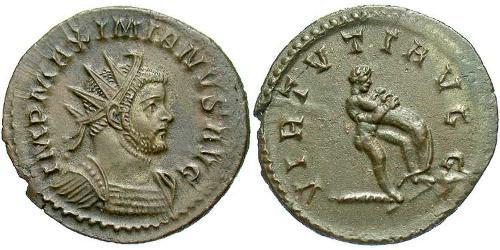 1 Tetradramma Impero romano (27BC-395)  Massimiano (250-310)