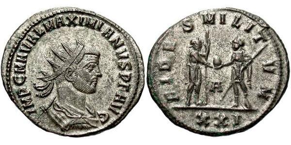 1 Tetradramma Impero romano (27BC-395)  Massimiano (250-310)