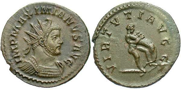 1 Tetradramma Impero romano (27BC-395)  Massimiano (250-310)