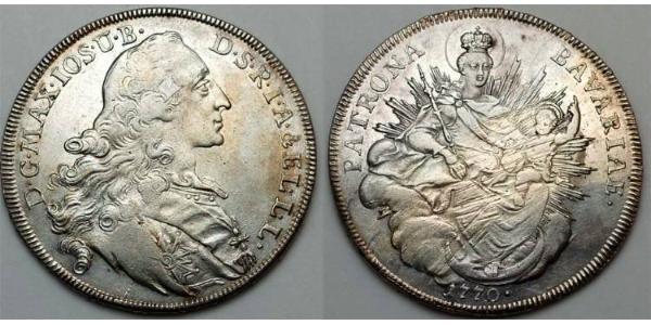 1 Thaler Allemagne Argent Maximilien III Joseph de Bavière(1727 – 1777)