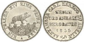 1 Thaler Anhalt-Bernbourg (1603 - 1863) Argent Alexandre-Charles d