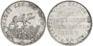 1 Thaler Anhalt-Bernbourg (1603 - 1863) Argent Alexandre-Charles d