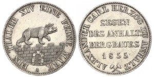 1 Thaler Anhalt-Bernbourg (1603 - 1863) Argent Alexandre-Charles d