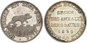 1 Thaler Anhalt-Bernbourg (1603 - 1863) Argent Alexandre-Charles d