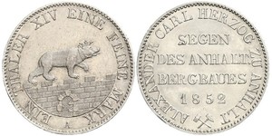 1 Thaler Anhalt-Bernbourg (1603 - 1863) Argent Alexandre-Charles d