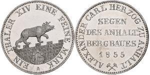 1 Thaler Anhalt-Bernbourg (1603 - 1863) Argent Alexandre-Charles d