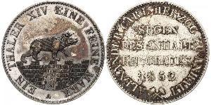 1 Thaler Anhalt-Bernbourg (1603 - 1863) Argent Alexandre-Charles d