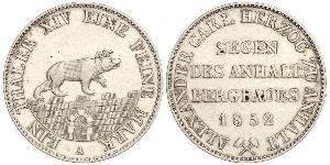 1 Thaler Anhalt-Bernbourg (1603 - 1863) Argent Alexandre-Charles d