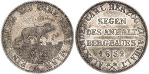 1 Thaler Anhalt-Bernbourg (1603 - 1863) Argent Alexandre-Charles d