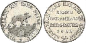 1 Thaler Anhalt-Bernbourg (1603 - 1863) Argent Alexandre-Charles d