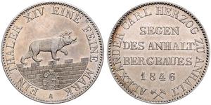 1 Thaler Anhalt-Bernbourg (1603 - 1863) Argent Alexandre-Charles d