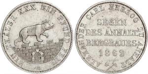 1 Thaler Anhalt-Bernbourg (1603 - 1863) Argent Alexandre-Charles d