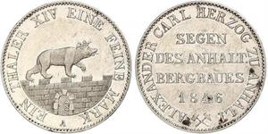 1 Thaler Anhalt-Bernbourg (1603 - 1863) Argent Alexandre-Charles d