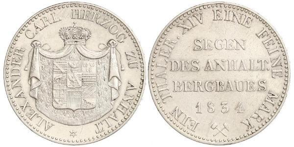 1 Thaler Anhalt-Bernbourg (1603 - 1863) Argent Alexis-Frédéric-Christian d