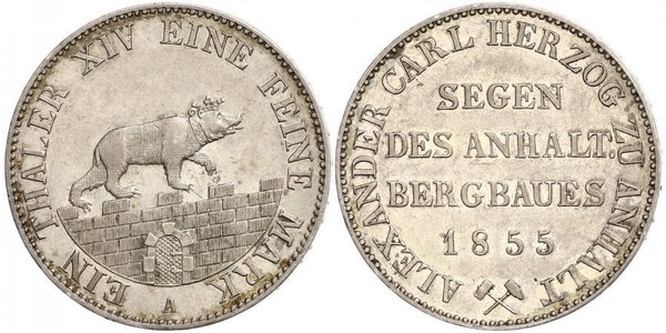 1 Thaler Anhalt-Bernbourg (1603 - 1863) Argent Alexandre-Charles d
