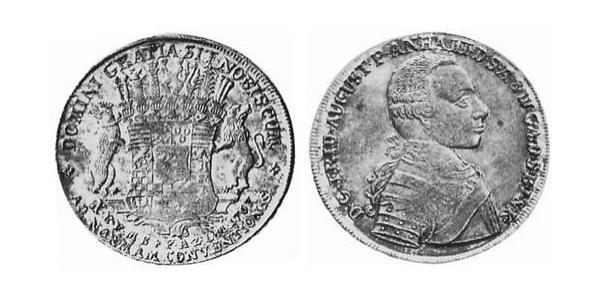 1 Thaler Anhalt-Zerbst  (1544 - 1796) Argent Frederick Augustus, Prince of Anhalt-Zerbst (1734 – 1793)