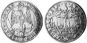 1 Thaler Augsbourg (1276 - 1803) Argent Ferdinand II du Saint-Empire(1578 -1637)