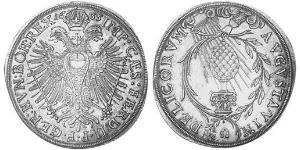 1 Thaler Augsbourg (1276 - 1803) Argent Ferdinand II du Saint-Empire(1578 -1637)