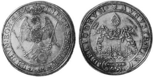 1 Thaler Augsbourg (1276 - 1803) Argent Ferdinand II du Saint-Empire(1578 -1637)