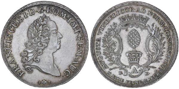 1 Thaler Augsbourg (1276 - 1803) Argent François Ier du Saint-Empire(1708-1765)