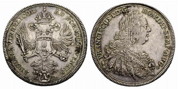 1 Thaler Augsbourg (1276 - 1803) / Saint-Empire romain germanique (962-1806) Argent François Ier du Saint-Empire(1708-1765)