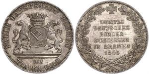 1 Thaler Brême (Land) / States of Germany Argent 