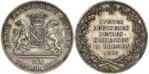 1 Thaler Brême (Land) / States of Germany Argent 