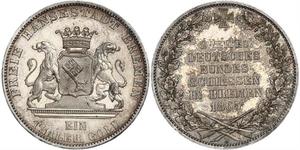 1 Thaler Brême (Land) / States of Germany Argent 