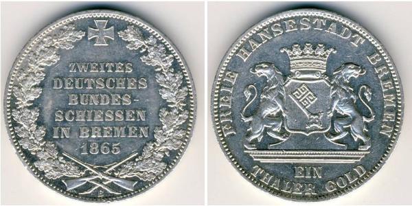 1 Thaler Brême (Land) / States of Germany Argent 