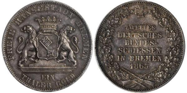 1 Thaler Brême (Land) / States of Germany Argent 